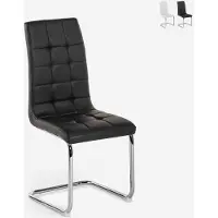 AHD Amazing Home Design Chaise cuisine salle à manger élégante similicuir dossier haut Dudak - Noir