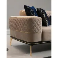 Xl Moebel Gmbh Ensemble Canapé Canapés 3+1 places Fauteuil Tissu Bois Moderne Polyester