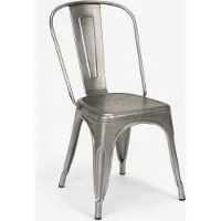 AHD Amazing Home Design 20 stühle design industriell metall vintage shabby chic stil steel old - Silver