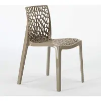 GRAND SOLEIL lot de 22 chaises Gruvyer Empilables pour Bars et Restaurants - Beige Jute