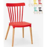 AHD Amazing Home Design Chaise en bois en polypropylène au design moderne Restaurant Bar Cuisine Praecisura - Rouge