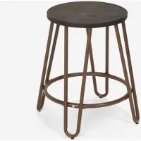AHD Amazing Home Design Tabouret Métal Bois Design Industriel Bars Restaurants Cuisine Carbon One - Marron