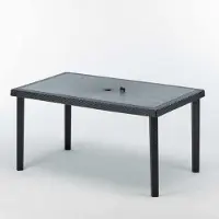 GRAND SOLEIL Boheme Poly Rotin table rectangulaire 150x90 - Noir