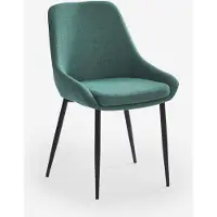 AHD Amazing Home Design Chaise cuisine moderne en tissu avec pieds métal noir Piros - Vert foncé