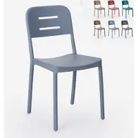 AHD Amazing Home Design Chaise en polypropylène au design moderne pour cuisine bar restaurant jardin Mose - Gris clair