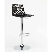 GRAND SOLEIL Tabouret de bar avec repose-pieds Haut Pivotant Réglable en hauteur pour cuisine Bar Spider - Noir