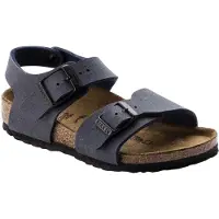 Birkenstock - Sandales « New York » pour enfants, cuir nubuck PP10996 (38 EU) (bleu marine foncé)