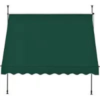 In And OutdoorMatch Store à pince Goof - Store extensible - Vert foncé - 400 x 120 cm - acier et tissu - hydrofuge - protection UV
