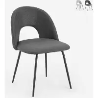 AHD Amazing Home Design Élégante chaise en tissu rembourrée pour le salon et la salle à manger Sarwa - Gris foncé