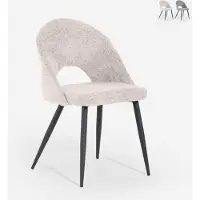 AHD Amazing Home Design Chaise contemporaine en chenille pour la cuisine, le salon et la salle à manger Lotur - Beige