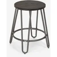 AHD Amazing Home Design Tabouret Métal Bois Design Industriel Bars Restaurants Cuisine Carbon One - Gris Foncé
