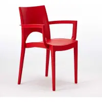 GRAND SOLEIL Paris Arm Chaises en polypropylène avec accoudoirs pour bar et restaurant - Rouge