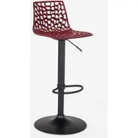 GRAND SOLEIL Tabouret de bar réglable avec base noire mate Spider Matt - Bordeaux