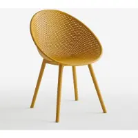 AHD Amazing Home Design Chaise contemporaine pour salle à manger de jardin, cuisine, extérieur Arielle - Jaune