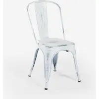 AHD Amazing Home Design stühle im industriedesign aus metall vintage shabby chic stil steel old - Weiß Shabby