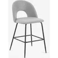 AHD Amazing Home Design Tabouret de bar et de cuisine moderne avec dossier en tissu Tiren - Gris clair