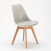 AHD Amazing Home Design Chaise rembourrée Chaise de cuisine Chaise de bistrot Chaise de salle à manger scandinave Goblet nordica - Gris clair