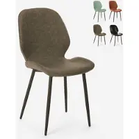 AHD Amazing Home Design Chaise design moderne en métal et similicuir pour cuisine bar restaurant Lyna - Gris