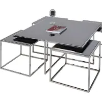 Xl Moebel Gmbh Table basse grise en acier inoxydable moderne et élégante
