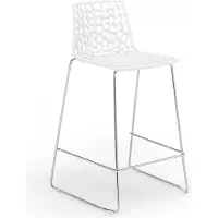 GRAND SOLEIL Tabouret design pour bar de cuisine 64cm Mini Spider - Blanc