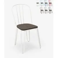 AHD Amazing Home Design Chaise de bar et de cuisine en acier de style industriel Ferrum - Blanc