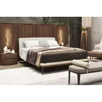 AEA Lit blanc de luxe Cadre de lit Meubles de chambre à coucher modernes Cadre en bois