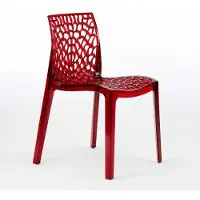 GRAND SOLEIL Gruvyer Chaise empilable en polycarbonate transparent pour bars et restaurants - Transparent Rouge