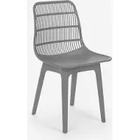 AHD Amazing Home Design Chaise en polypropylène pour cuisine, bar, restaurant, jardin moderne Bluetit - Gris
