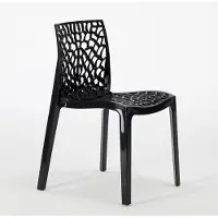 GRAND SOLEIL Gruvyer Empilable Polypropylène Cuisine Bar Chaises - Noir