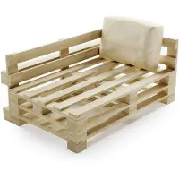 Bananair Coussin Palette Déhoussable Imperméable Angle 60 x 40 cm Beige