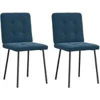 vidaXL Chaise de salle à manger 2 pcs. Bleu velours