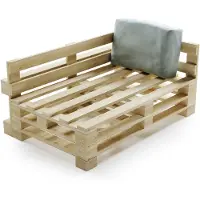 Bananair Coussin Palette Déhoussable Imperméable Angle 60 x 40 cm Gris clair