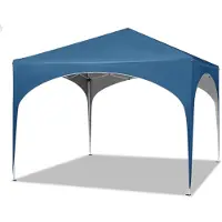 Happyment Tente de réception pop-up Happiq 3x3m - Pavillon de jardin imperméable avec toit semi-circulaire - hauteur réglable - Tente pliante pour le marché, le camping et les événements - Bleu