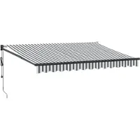vidaXL Marquise rétractable Anthracite & Blanc 3,5x2,5 m Tissu & Aluminium