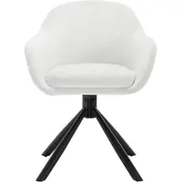 Happyment Chaise de salle à manger Supria - Set de 2 chaises de salle à manger pivotantes - Crème - Avec accoudoirs - Cuisine & Salle à manger