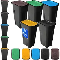 Kadax Poubelles, poubelles, 30 l, pour le tri des déchets, poubelles, 5 pièces