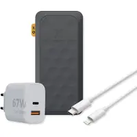 Xtorm Pack Powerbank 67W Fuel Series 5 - Powerbank 27 000 mAh + chargeur 67 W + câble USB-C vers Lightning