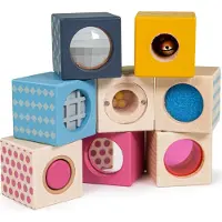 Bigjigs Wooden Senses Building Blocks (blocs de construction en bois pour les sens)