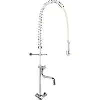 Delabie Combiné de prélavage monotrou avec mélangeur, robinet de puisage et bec télescopique orientable - - G6632