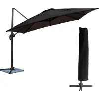Happy Garden Parasol déporté MOLOKAI carré 3x3m noir + housse