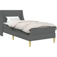 Syfax Cadre de lit avec matelas Gris foncé 100 x 200 cm Polyester
