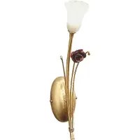 Casa Padrino Applique murale LED de luxe Art Nouveau Rose Or / Rouge / Blanc 8 x 15 x H. 35 cm - Baroque & Art Nouveau