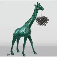 Casa Padrino Lampadaire de luxe Girafe Vert H. 230 cm - Lampadaires animaux