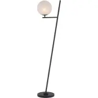 Casa Padrino Lampadaire de luxe Bronze / Noir / Blanc 39 x 30 x H. 159 cm - Lampadaire moderne en métal avec pied en marbre et abat-jour rond en verre - Qualité de luxe
