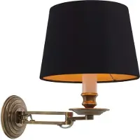 Casa Padrino Applique murale de luxe avec bras pivotant Vintage laiton / noir 22 x 21,5 x H. 27,5 cm - Lampe d'hôtel et de restaurant