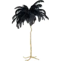 Casa Padrino Lampadaire de luxe Palmier Noir / Or 110 x 110 x H. 175 cm - Lampadaire moderne au design palmier - Luminaires de luxe - Qualité de luxe