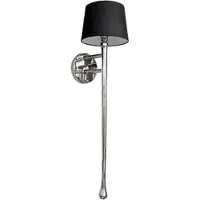 Casa Padrino Applique murale de luxe Argent / Noir 19 x 20 x H. 103 cm - Lampe murale d'hôtel et de restaurant avec abat-jour