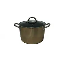 Ibili Casserole en cuivre -Natura avec couvercle, aluminium, 24 x 15 cm, marron