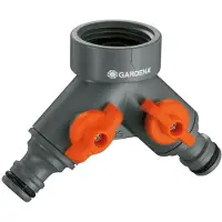 Gardena Sélecteur d'arrosage en Y sur robinet 2 circuits filetage 33,3 mm