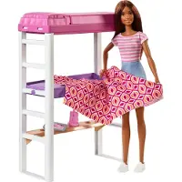 Mattel Barbie Deluxe-Set Meubles lit haut/table et poupée